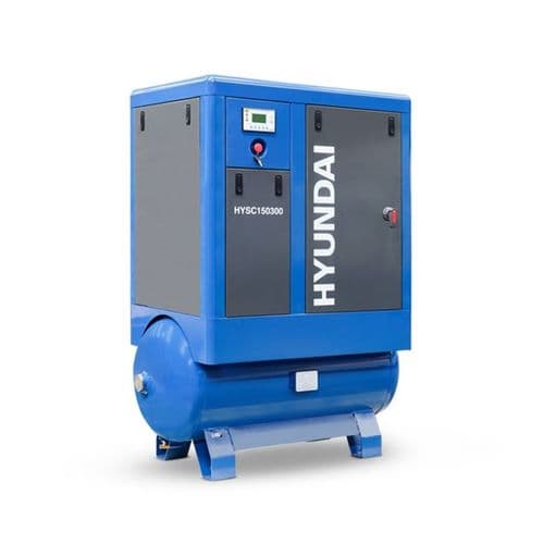 Hyundai Digital 300L Tank Screw Air Compressor HYSC150300 Sound Reduction Canopy 15Hp 415V~50Hz