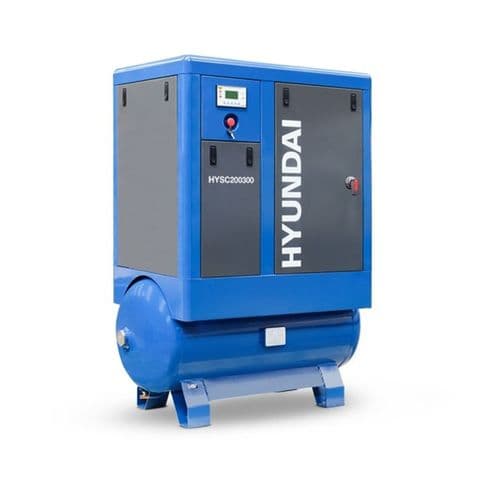 Hyundai Digital 300L Tank Screw Air Compressor HYSC200300 Sound Reduction 20Hp 415V~50Hz