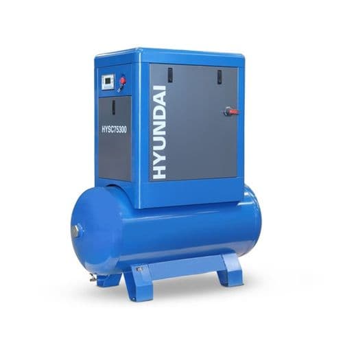 Hyundai Digital 300L Tank Screw Air Compressor HYSC75300 Sound Reduction Canopy 7.5Hp 415V~50Hz