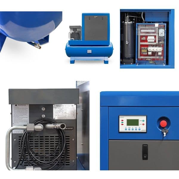 Hyundai Digital 350L Tank Screw Air Compressor HYSC75350D Sound Reduction Air Dryer 7.5Hp 415V~50Hz