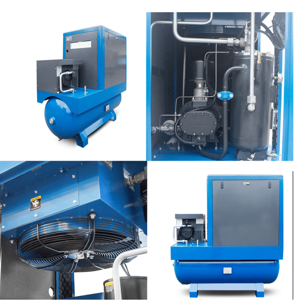 Hyundai Digital 500L Tank Permanent Magnet Screw Air Compressor HYSC100500DVSD Dryer 10Hp 415V~50Hz