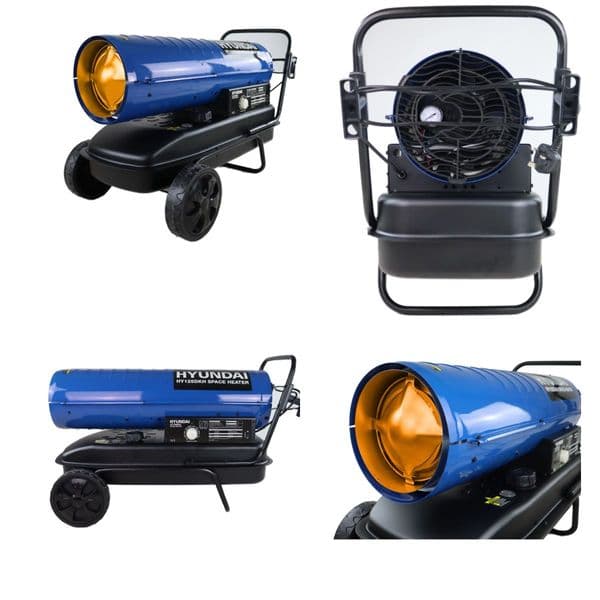 Hyundai HY125DKH Diesel/Kerosene Space Heater with Thermostat 37Kw/125000Btu 230V~50Hz