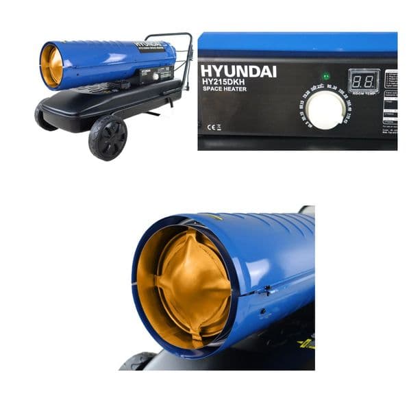Hyundai HY215DKH Diesel/Kerosene Space Heater with Thermostat 63Kw/215000Btu 230V~50Hz