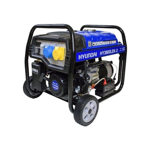 Hyundai HY3800LEK-2 3.2kW / 4.00kVa Electric Start Site Petrol Generator 110V/240V~50Hz