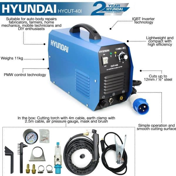 Hyundai HYCUT-40I Lightweight  Plasma Cutter 240V~50Hz