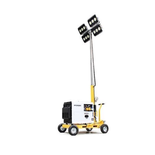 Hyundai LT600-LED-D+DHY6000SE-LT600 Silent Diesel Generator 600W LED Mobile Lighting Tower