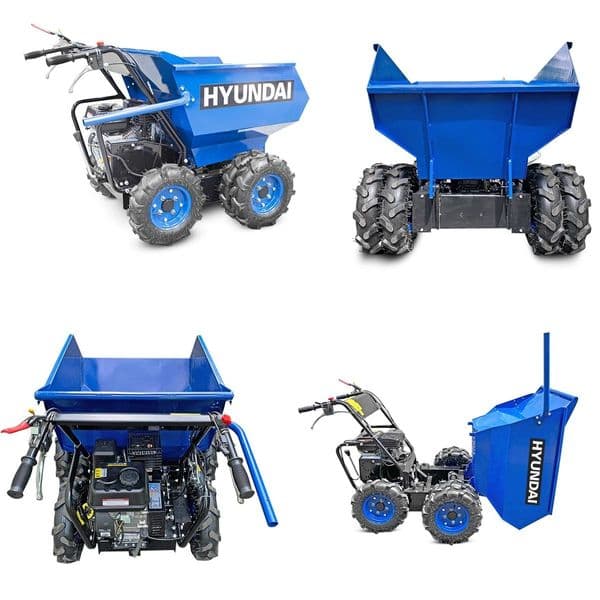 Hyundai Mini Dumper HYMD500 4-Wheel Drive 500kg Payload 196cc Power Barrow