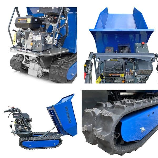 Hyundai Tracked Mini Dumper HYTD500 196cc Petrol 500kg Payload Power Barrow Transporter