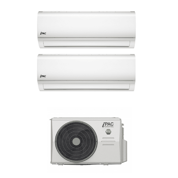 iPac Air Conditioning iPAC-27-MOU 7Kw Outdoor 2 x iPAC-18WS-IN 5kW Wall Mounted Kit