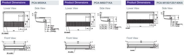 Mitsubishi Electric Air Conditioning PCA-RP100KAQ Ceiling Mounted Inverter Heat Pump 10Kw/33000Btu A+ 240V/415V~50Hz