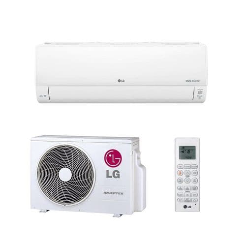 Lg Air Conditioning Deluxe DC12RK-NSJ+DC12RK-UL2 Wall Mounted Heat Pump 3.5Kw/12000Btu Install Kit