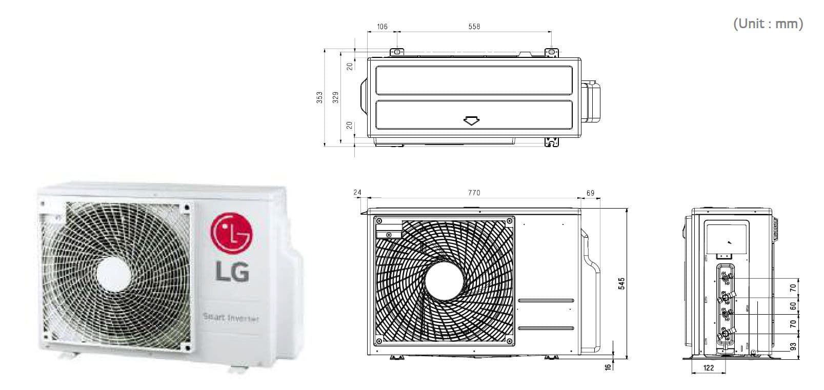 Lg Air Conditioning MU2R17UL0 Multi Room 2 of DC12RKNSJ Deluxe Wall