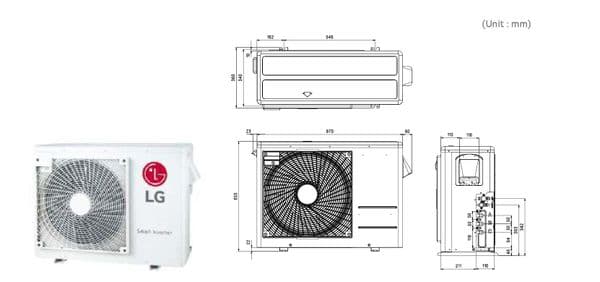 Lg Air Conditioning MU4R25-U40 Multi Room Heat Pump Inverter 3 Port 7Kw ...