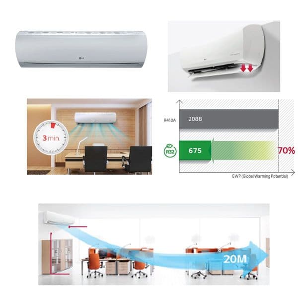 Lg Air Conditioning UJ36R.NR0 Wall Mounted Heat Pump Inverter 10Kw/36000Btu A+ R32 415V~50Hz