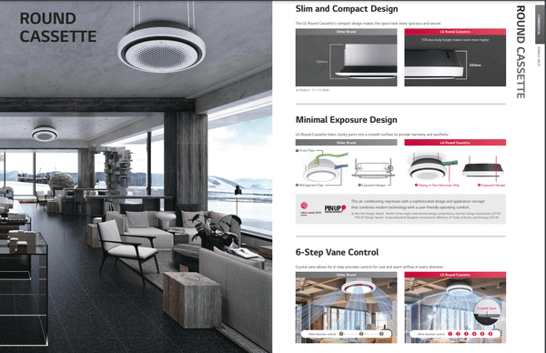 LG Air Conditioning UT36F.NY0+UUD1.U30 Standard Commercial Round Cassette 10Kw/36000Btu A+