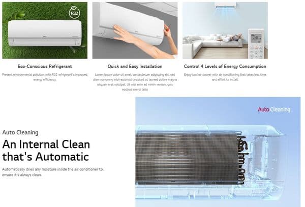 Lg Standard Plus PC18SK-NSK+PC18SK-UL2 Wall Mounted Heat Pump 5Kw/18000Btu Install Kit