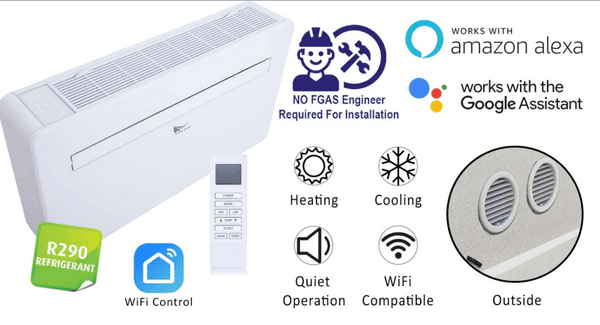LuxAir KFR-28MB/LUX Monoblock Wall Air Conditioning Unit Heat Pump 2.9kW/9000 Btu A+