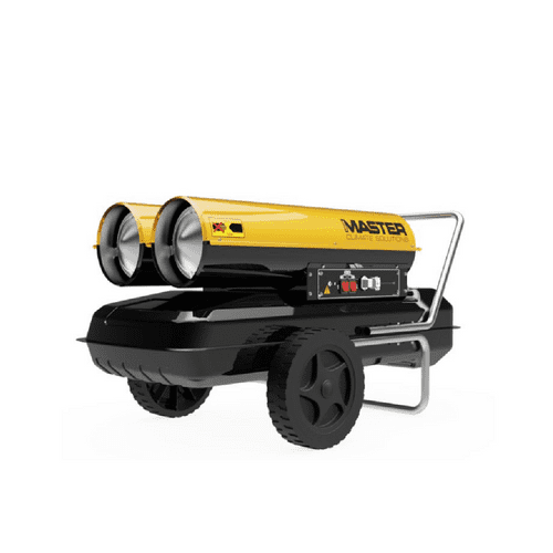 Master B300CED Twin Barrel Direct Diesel Oil Heater, Wheels, 105 Litre Tank, 88 kW/301,000 Btu, 240V