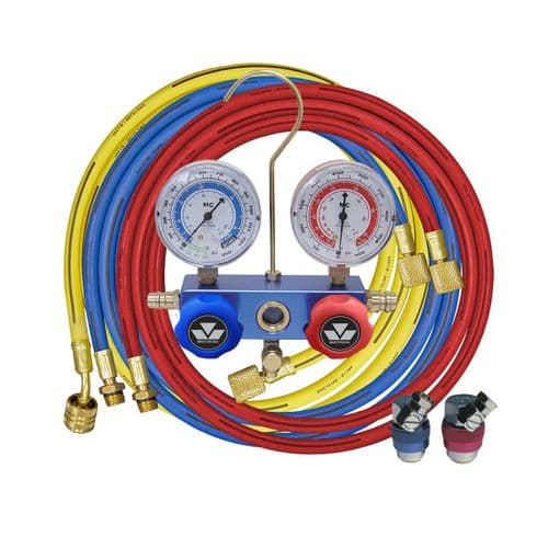 Mastercool Auto Air Conditioning R134a Gauge Manifold, Lines And High/Low Couplers Service Kit