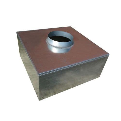 Metal 300mm Plenum Box 200mm Top Entry Spigot with Spot Welded and Primed Seam Joints