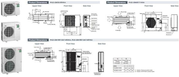 Mitsubishi Electric Air Conditioning Cassette PLA-ZM140EA Power Inverter Heat Pump 14Kw/48000Btu R32 A++ 240V/415V~50Hz