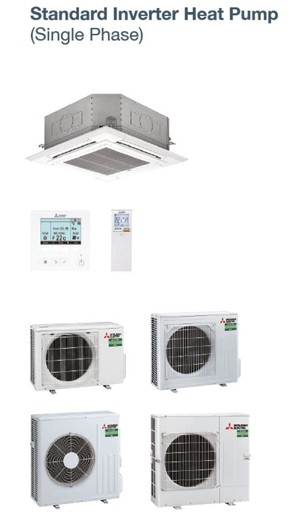 Mitsubishi Electric Air Conditioning Cassette PLA-ZM35EA Heat Pump 3.5Kw 12000Btu R32 A++ 240V~50Hz