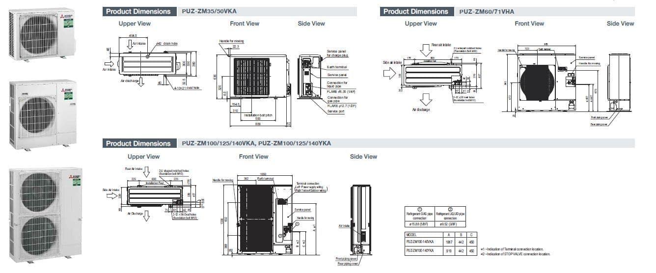 Mitsubishi Electric Air Conditioning Mr Slim Inverter PKA-M35HA 3 5Kw ...