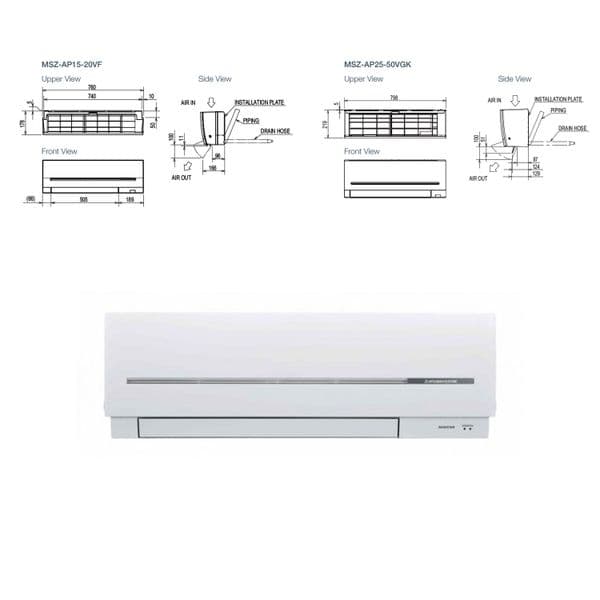 Mitsubishi Electric Air Conditioning MSZ-AP50VGK Wall Mounted 5Kw ...