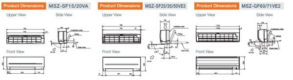 Mitsubishi Electric Air Conditioning MXZ-5D102VA 5 x 2.5Kw MSZ-SF25VA Multi Wall Air Conditioning A 240V~50Hz