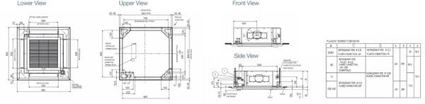 Mitsubishi Electric Air Conditioning PLA-M60EA Cassette Heat Pump 6Kw/19000Btu A+ R32 240V~50Hz