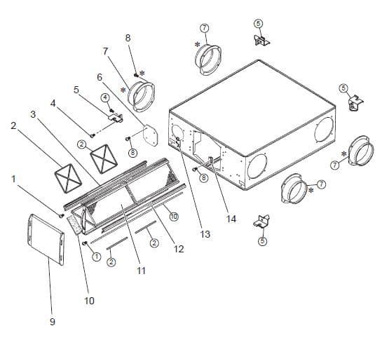 Mitsubishi Electric Air Conditioning R50521717 221281 Lossnay Filter LGH-25,35,50,80,100,200RX5