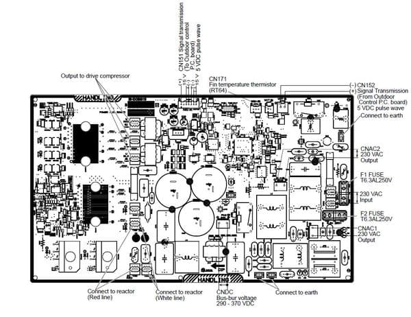 Mitsubishi Electric Air Conditioning Spare Part 286346 T7WAW0323 POWER PCB MXZ 4E83VA E2