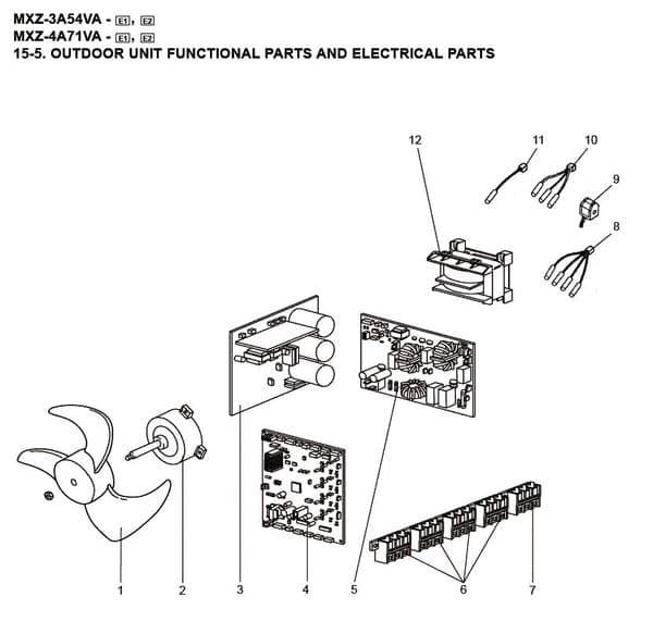 Mitsubishi Electric Air Conditioning Spare Part E02938308 161325 THERMISTOR SET MXZ-3A 4A 192460