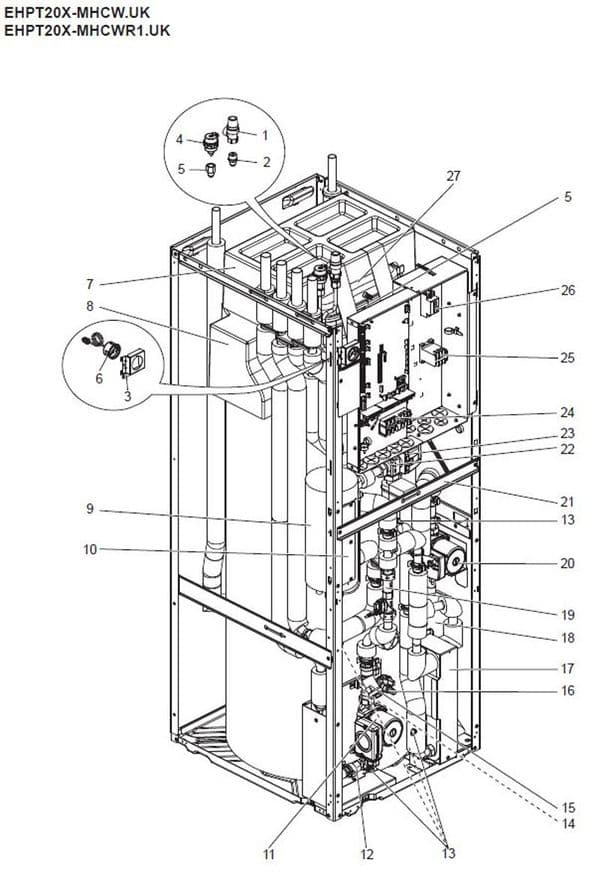 Mitsubishi Electric Air Conditioning Spare Part Ecodan S70C06355 282555 WATER PUMP EHPT
