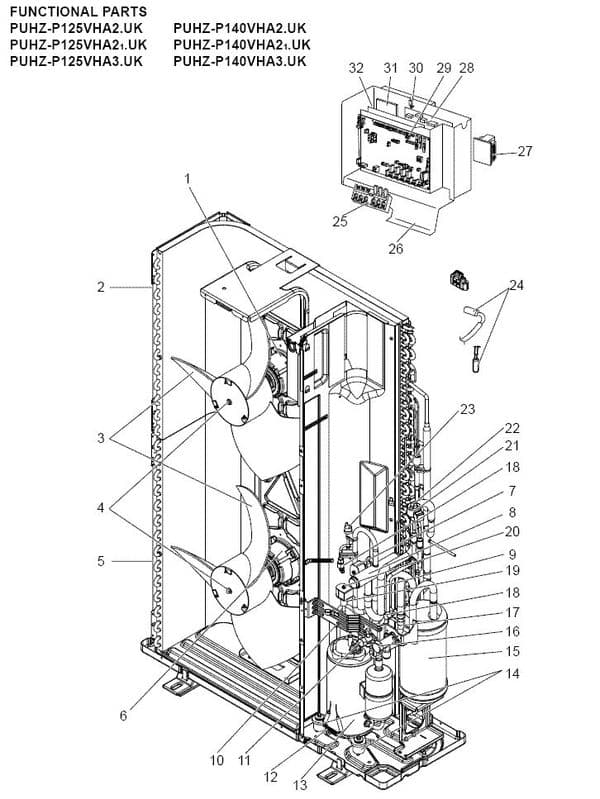 Mitsubishi Electric Air Conditioning Spare Part S70E20763 PUHZ-P100,125,149 FAN MOTOR 191990