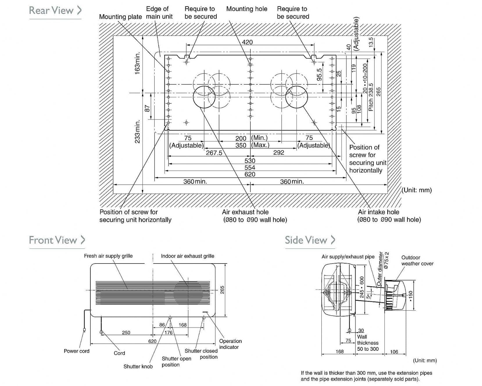 Mitsubishi Electric Air Conditioning Spare Part VL100U5 Heat Exchange