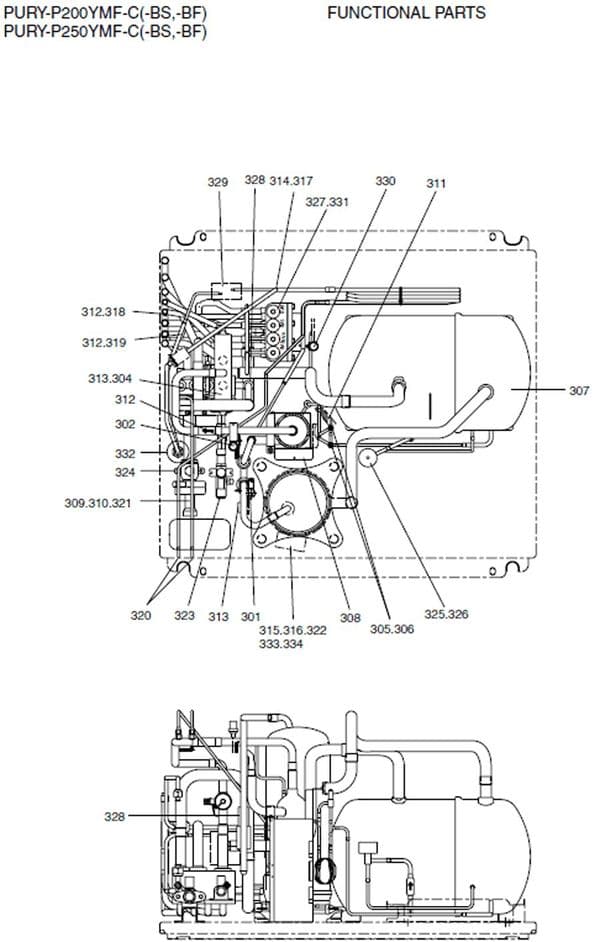 Mitsubishi Electric Air Conditioning Spare R69023478 208702 COMPRESSOR ENB52FA-YE PUHY-P ENB52FA-YE