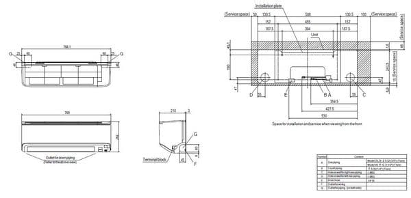 Mitsubishi Heavy Industrial Air Conditioning SRK35ZSP-W Wall 3.5Kw/12000Btu R32 Install Pack