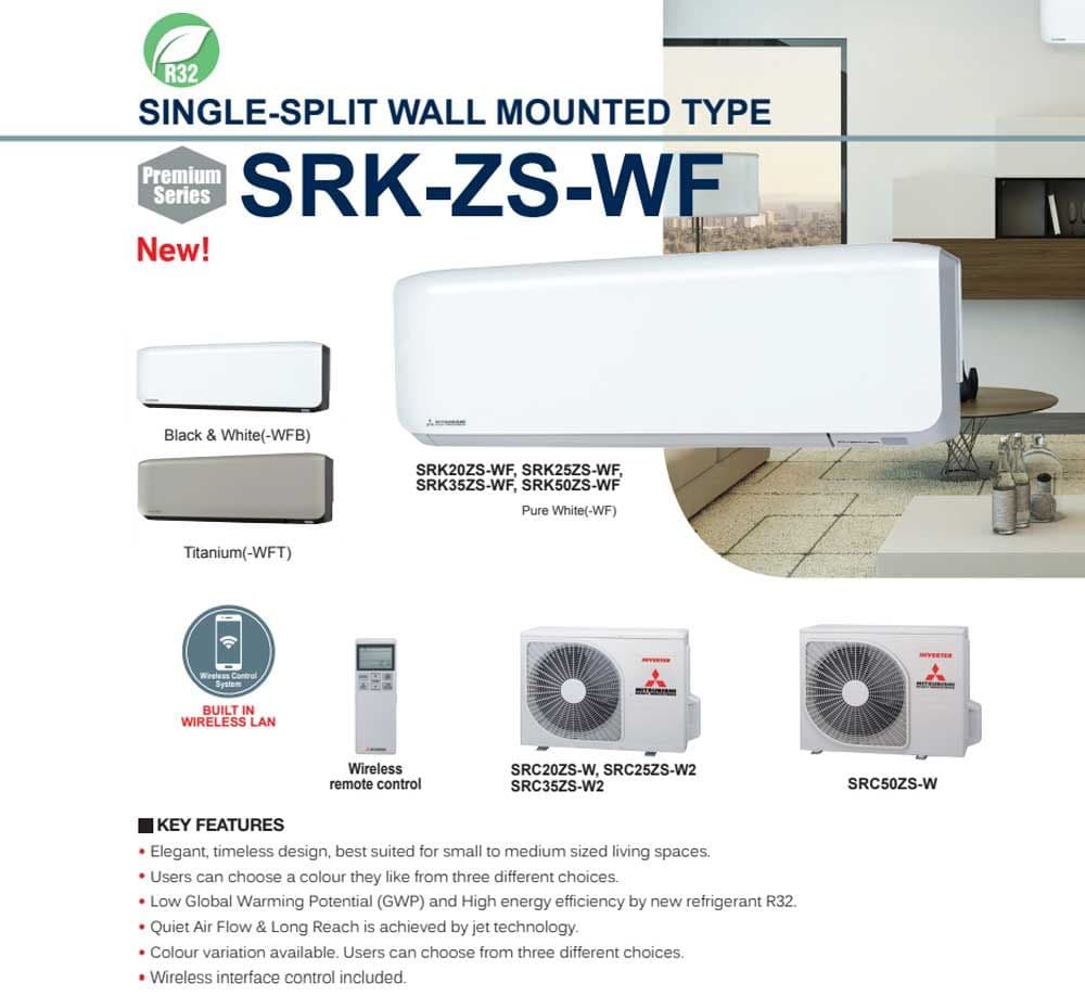 Mitsubishi Heavy Industries Air Conditioning Premium SRK20ZS-W SRC20ZS ...