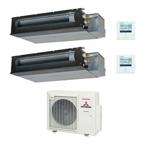 Mitsubishi Heavy Industries Air Conditioning SCM41ZS-S Compact Ducted 2 x SRR25ZS-W 2.5Kw/9000Btu
