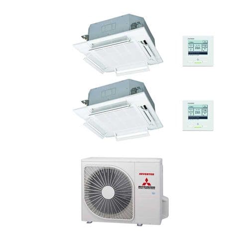 Mitsubishi Heavy Industries Air Conditioning SCM50ZS-S 2 x FDTC25VH1 Compact Cassette 2.5Kw R32