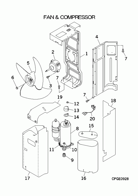 Mitsubishi Heavy Industries Air Conditioning Spare Part AHT201C184DA COMPRESSOR ASSY FDC