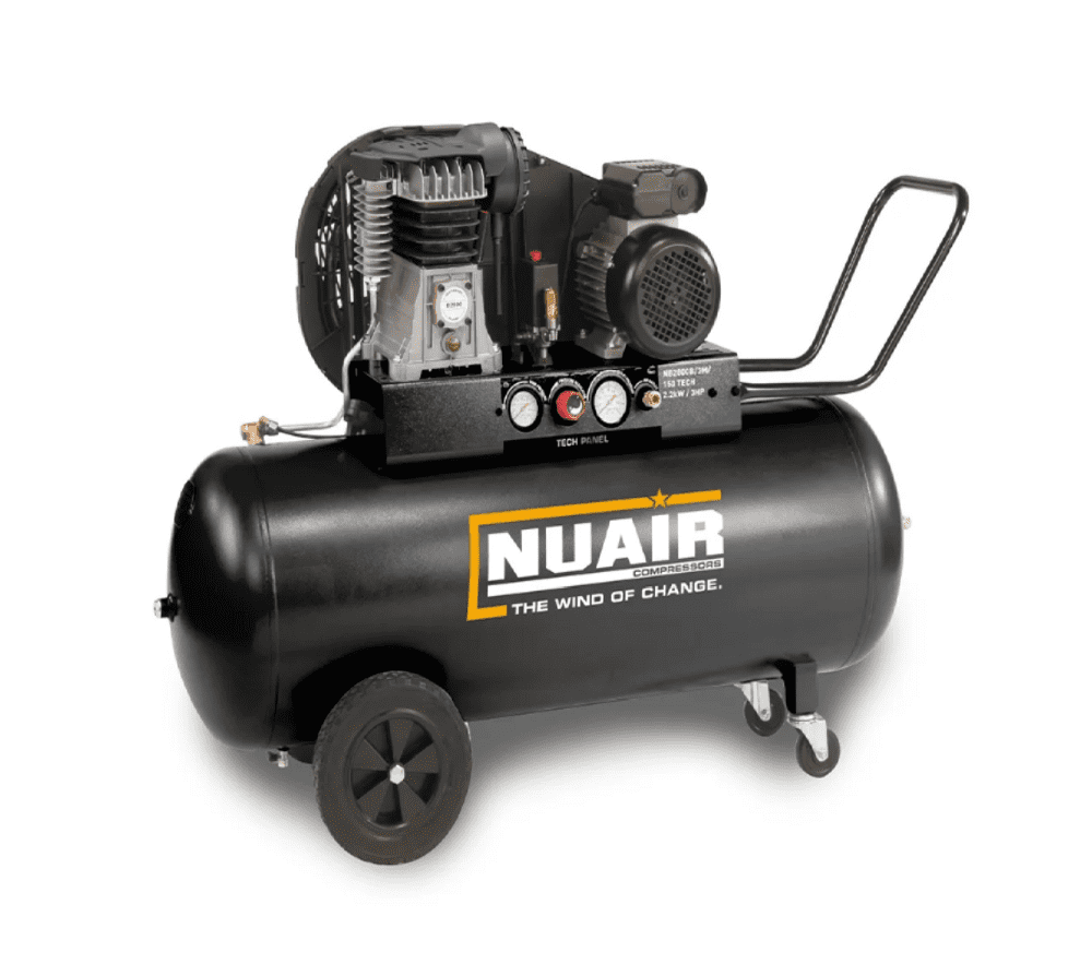 NUAIR B2800B TECH-PRO Portable Air Compressor 200 Litre 3HP 10 Bar 230V