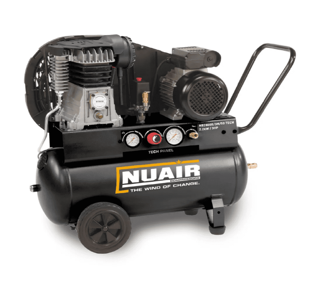 NUAIR B2800B TECH-PRO UK Portable Air Compressor 50L 3HP 10 Bar 230V