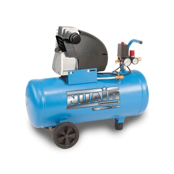 NuAir S-1NDC504FPS565 ND3/50CM3 Portable Air Compressor Direct Drive Lubricated 50L Receiver 10.5CFM