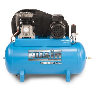 NuAir S-28FN504FPS040 NB28C/100 FM3 Belt Drive Lubricated Stationary Air Comp 3HP 2.2Kw 240V