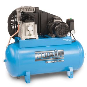 NuAir S-36LN541FPS015 Belt Driven Lubricated Workshop NB38C/100 FT3 Stationary Air Compressor 3HP 3P