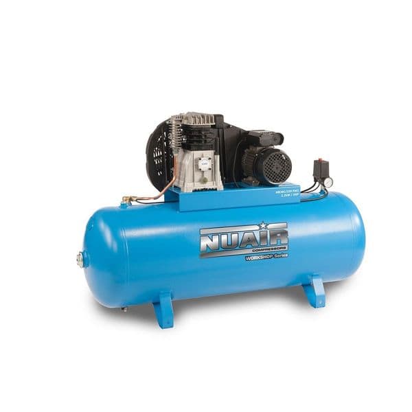 NuAir S-36LN541FPS143 NB3800B-PRO/200 FT3 2.2kW 3Hp 10 Bar 200Lt Workshop Air Compressor 415V~50Hz