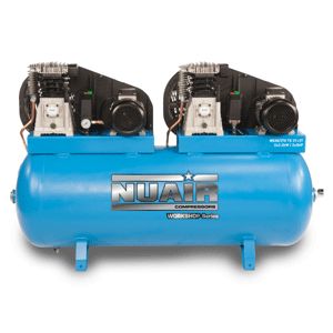 NuAir S-36NW541FPS146 Belt Driven Lubricated Workshop Series NB38/270 TDT Tandem Air Comp 2x3HP 415V