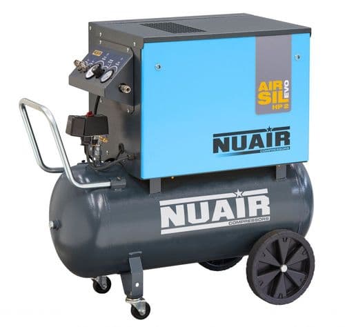 NuAirAIRSIL EVO B3800B-PRO/100 CM3 2.2kW 3Hp 10 Bar 100Lt Low Noise Air Compressor